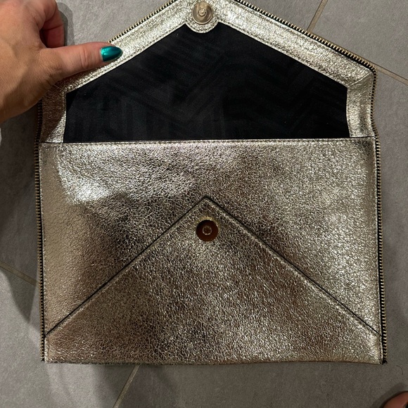 Rebecca Minkoff Leo Metallic Leather Clutch - Picture 4 of 5